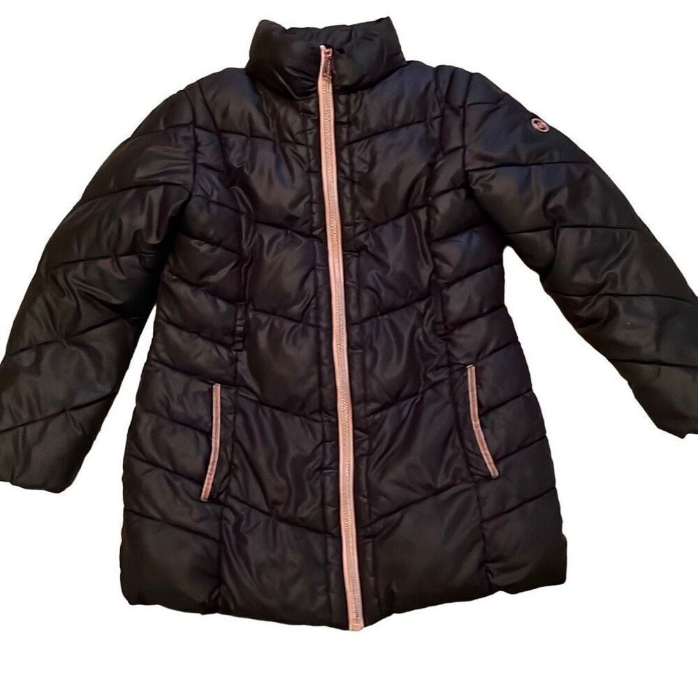EUC MK Black Fleece-Lined Puffer Jacket - Size 7/8